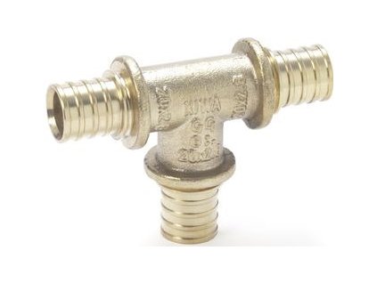 REHAU RAUTHERM T-kus - odbočka redukovaná 20x2,0 mm x 17x2,0/16x1,5 mm x 20x2,0 mm, 12588671002