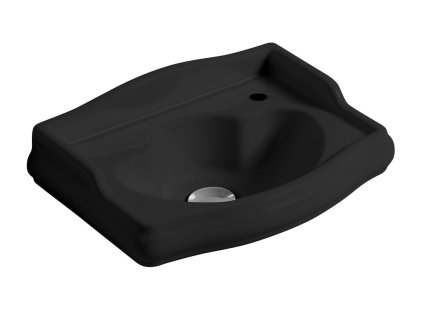 Kerasan RETRO keramické umývátko 41x30cm, otvor pro baterii vpravo, černá mat 103331DX