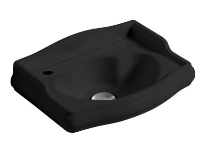 Kerasan RETRO keramické umývátko 41x30cm, otvor pro baterii vlevo, černá mat 103331SX