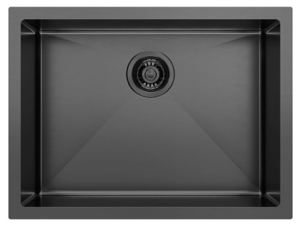 Sapho ZENITH nerezový dřez 60x45cm, gun metal ZN6045B