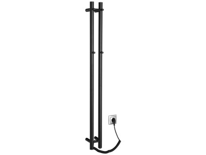 Sapho PAPINADO elektrický sušák ručníků 109x1200mm, 40W, černá mat ER340