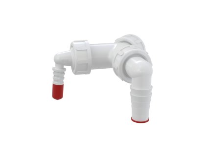 ALCA Dvojité kolínko G 1" × Ø 8–23 mm pro napojení pračky a sušičky na sifon, se zpětnými klapkami P149Z