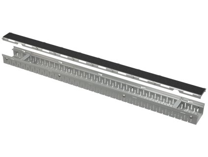 ALCA Drenážní žlab 100 mm nastavitelný + Rošt pro vložení dlažby, pozinkovaná ocel ADZ104V-1000