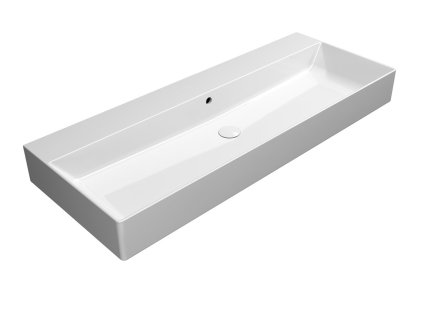 GSI KUBE X keramické umyvadlo 120x47cm, bez otvoru, bílá ExtraGlaze 9424011