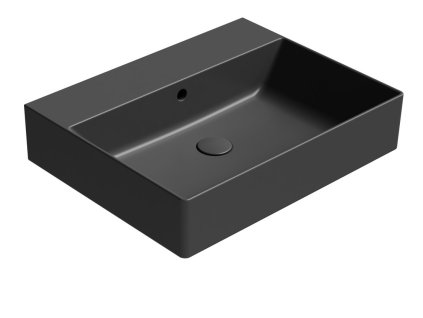 GSI KUBE X keramické umyvadlo 60x47cm, bez otvoru, černá mat 9431026