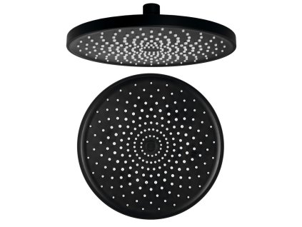 Sapho Hlavová sprcha, průměr 220mm, silikon trysky, ABS/černá mat SK852B