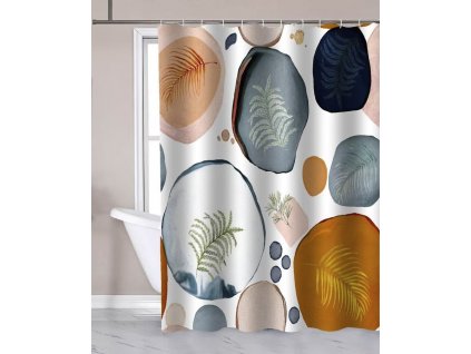Aqualine Sprchový závěs 180x180cm, polyester, bubliny/kapradí ZP014