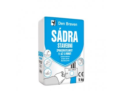 DEN BRAVEN Sádra stavební, 5 kg, bílá, 00419GY