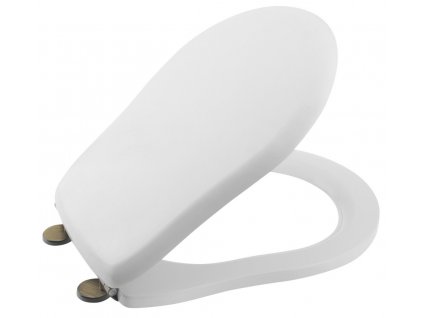 Kerasan RETRO WC sedátko Soft Close, polyester, bílá/bronz 108601