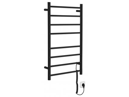 Sapho REDONDO elektrický sušák ručníků, kulatý, 500x900 mm, 75 W, černá mat ER220BV