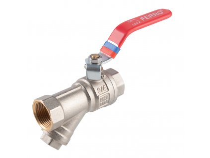 Novaservis Kulový plnoprůtočný kohout s filtrem, páka MM 5/4" KFPZF4