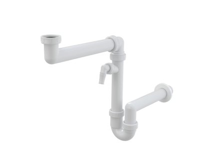 ALCA Sifon dřezový DN 40 prostorově úsporný s přípojkou Ø 17–23 mm a převlečnou maticí G 6/4" A872P