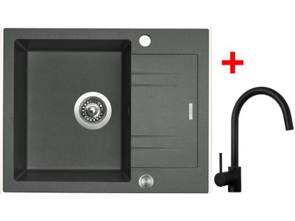 Sinks LINEA 600 XC Titanium + Vitalia černá matná G1572XC