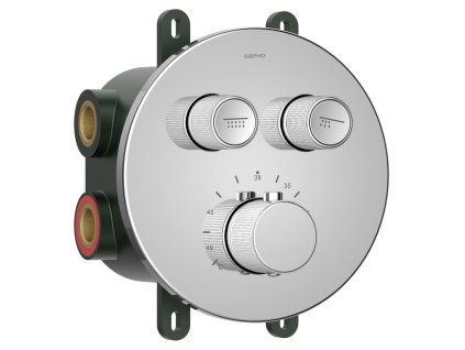 Sapho SMART SELECT podomítková sprchová termostatická baterie, box, 2 výstupy, chrom RP032