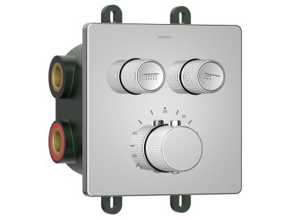 Sapho SMART SELECT podomítková sprchová termostatická baterie, box, 2 výstupy, chrom RP042