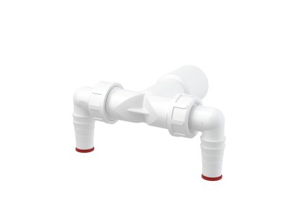 ALCA Dvojité kolínko DN 40/32 × Ø 17–23 mm pro napojení pračky a myčky na sifon, se zpětnými klapkami P155Z