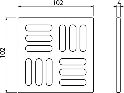 ALCA Designová mřížka 102×102 mm nerez-lesk MPV001