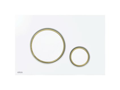 ALCA Ovládací tlačítko pro WC moduly, bílá-lesk/zlatá-lesk M775