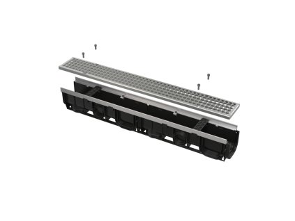 ALCA Venkovní žlab 100 mm s kovovým rámem a pozinkovaným roštem C250 AVZ103-R104