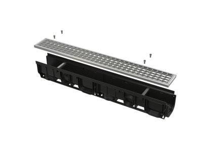 ALCA Venkovní žlab 100 mm s plastovým rámem a pozinkovaným roštem B125 AVZ102-R103