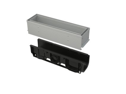 ALCA Venkovní žlab štěrbinový s asymetrickým revizním nástavcem 100 mm, pozinkovaná ocel AVZ101S-R121R