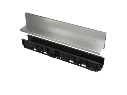 ALCA Venkovní žlab štěrbinový s asymetrický m nástavce m 160 mm, pozinkovaná ocel AVZ101-R122