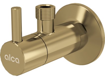 ALCA Ventil rohový s filtrem 1/2" × 3/8", kulatý, GOLD-kartáčovaný mat ARV001-G-B