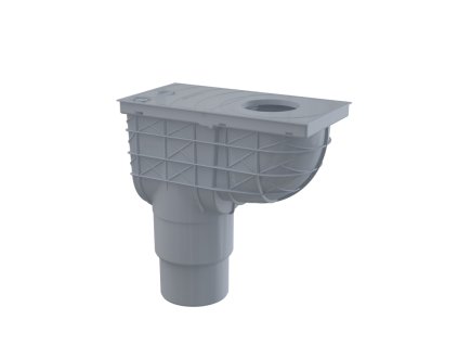 ALCA Univerzální lapač střešních splavenin 300×155/125/110 mm přímý, šedá AGV4S