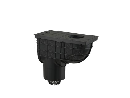 ALCA Univerzální lapač střešních splavenin 300×155/125 mm přímý, černá AGV2
