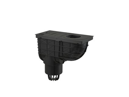 ALCA Univerzální lapač střešních splavenin 300×155/110 mm přímý, černá AGV1