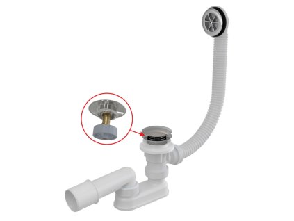 ALCA Sifon vanový CLICK/CLACK, délka 120 cm, kov/plast, chrom-lesk A505CKM-120