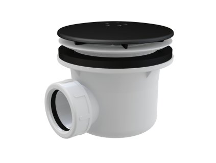 ALCA Sifon vaničkový, pro otvor 90 mm, DN 40, kov, černá-mat A49BLACK