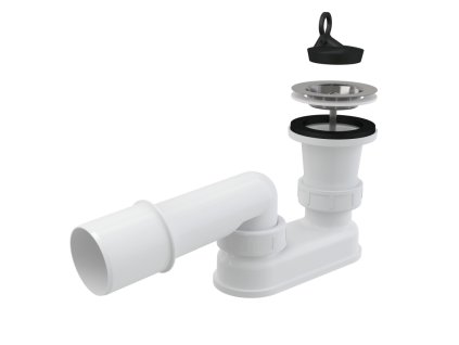 ALCA Sifon vaničkový se zápachovou uzávěrou, pro otvor 50 mm, DN 40/50, kov, nerez-lesk A461-50