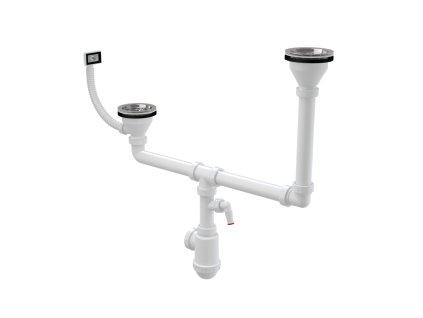 ALCA Sifon pro dvoudřez s nerezovými mřížkami DN115 dvouúrovňový s přepadem a přípojkou A456P