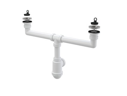 ALCA Sifon pro dvoudřez s nerezovými mřížkami DN70 A449-DN50/40