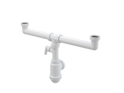 ALCA Sifon pro dvoudřez DN 40/50 s přípojkou Ø 17–23 mm a převlečnými maticemi G 6/4" A448P-DN50/40