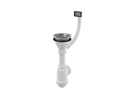 ALCA Sifon dřezový DN 40/50 s nerezovou mřížkou Ø 115 mm a flexi přepadem A447-DN50/40