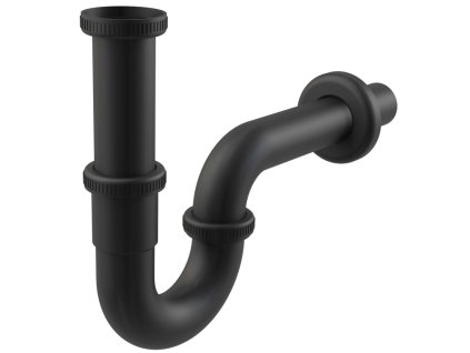 ALCA Sifon trubkový umyvadlový DN 32 s převlečnou maticí G 5/4", kov, černá-mat A4320BLACK