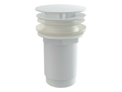 ALCA Výpust umyvadlová G 5/4", pro umyvadla bez přepadu, velká neuzavíratelná zátka, kov, bílá-lesk A396B