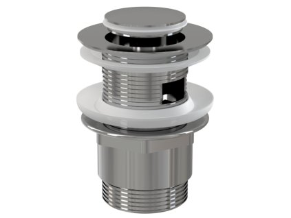ALCA Výpust umyvadlová CLICK/CLACK G 5/4" s přepadem, malá zátka, kov, chrom-lesk A39