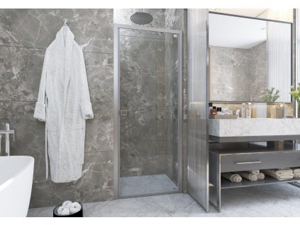 FORTE Sprchové dveře ESSENCE N1B Barva rámu - Hliník ossidato, Rozměr A - 70 , Výplň - Stampato C bezpečnostní sklo - 6 mm BEN1B10A2