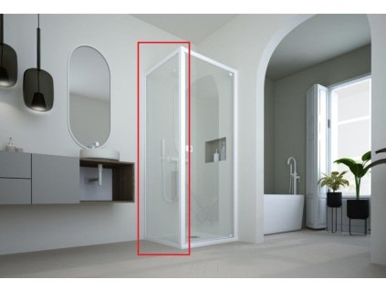 FORTE Pevná stěna DECO F1C Barva rámu - Hliník ossidato, Rozměr A - 80, Výplň - Reflex bezpečnostní sklo - 6 mm BDE902FC348700