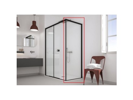 FORTE Pevná stěna DECO F1AB Barva rámu - Hliník ossidato, Rozměr A - 80, Výplň - Millerighe bezpečnostní sklo - 6 mm BDE902FAB348S04