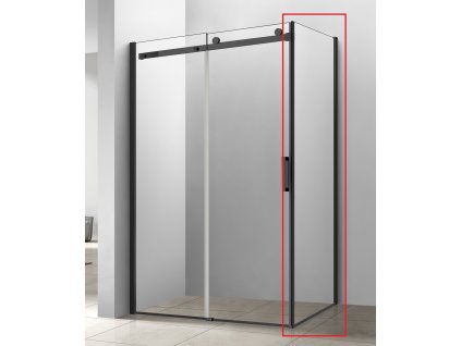 HOPA Pevná stěna BELVER BLACK Barva rámu - Černá, Pevná stěna - 90 cm, Směr zavírání -  Levé (SX), Výplň - Čiré bezpečnostní sklo - 8 mm BCBELV90PSBCL