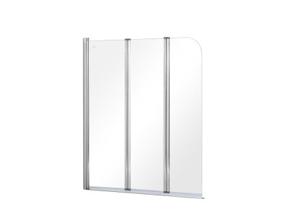 BESCO Vanová zástěna PRIME 3 Barva rámu - Chrom/Leštěný hliník (ALU), Rozměr A - 120, Směr zavírání - Univerzální Levé / Pravé, Výplň - Čiré bezpečnostní sklo - 5 mm BCPRIM12CC