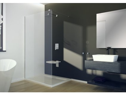 BESCO Walk-in sprchový kout AVEO Barva rámu - Chrom/Leštěný hliník (ALU), Pevná stěna - Bez pevné stěny, Rozměr A - 120, Rozměr C - 195, Výplň - Čiré bezpečnostní sklo - 8 mm BCAVEO120