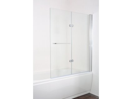 ARTTEC Vanová zástěna dvoudílná skládací 120 x 140 cm čiré sklo PAN01039