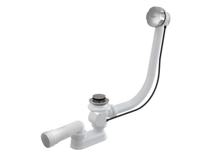 BESCO Automatický vanový sifon s přepadem - chrom, bílý Barva - Chrom VANSWAUTO