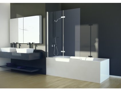BESCO Vanová zástěna LUMIX Barva rámu - Chrom/Leštěný hliník (ALU), Rozměr A - 100, Směr zavírání - Univerzální Levé / Pravé, Výplň - Čiré bezpečnostní sklo - 6 mm BCLUM10CC