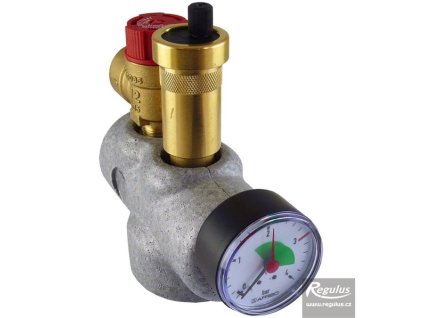REGULUS bezpečnostní skupina - set ventilů pro kontrolu tlaku v otopné soustavě, 3 bar, 15306